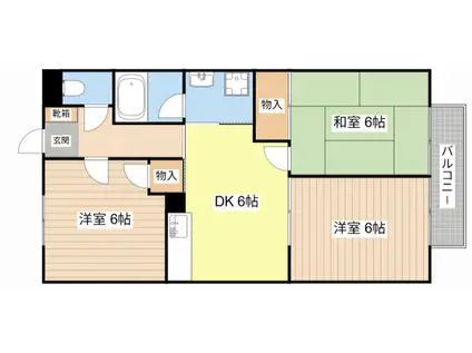 プチシャンブルいずみI(3DK/1階)の間取り写真