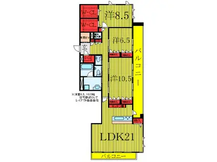 クアトロフェリーチェ (3LDK/3階)の間取り写真