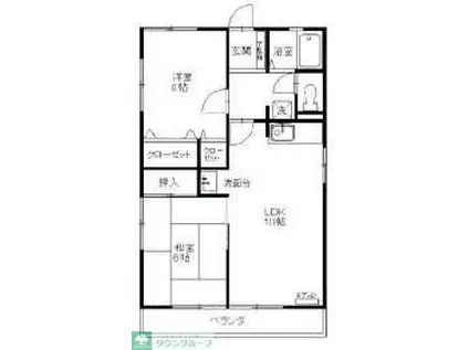 シティハイム・シェモアIII(2LDK/2階)の間取り写真