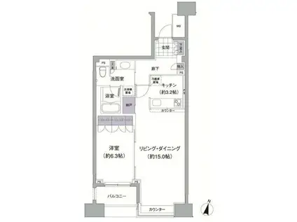 アビティ目黒(1LDK/3階)の間取り写真