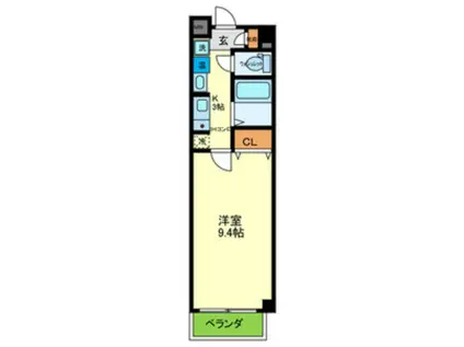 レイディアンスII(1K/5階)の間取り写真