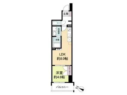 ブランシエスタ広島駅(1LDK/13階)の間取り写真