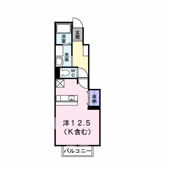 ブリアンS・I(ワンルーム/1階)の間取り写真
