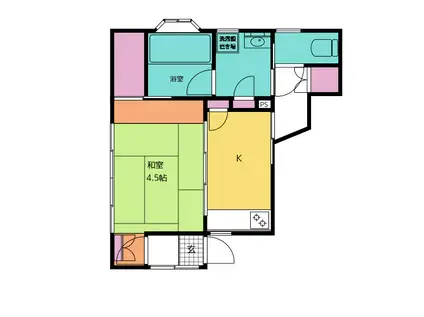 勝生荘(1K/1階)の間取り写真