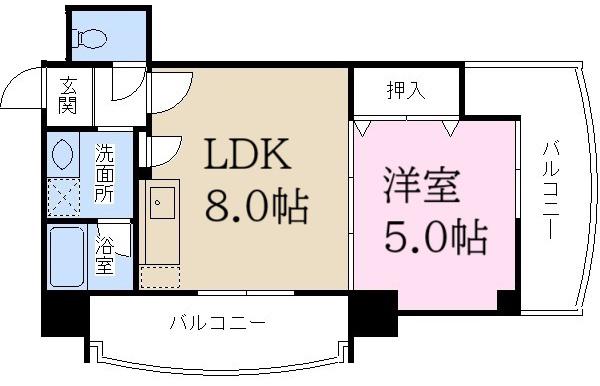 アルプス西梅田(1LDK/9階)の間取り写真