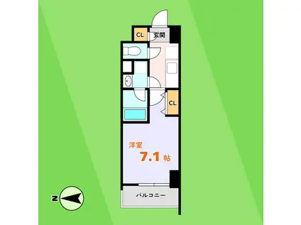 MELIV岐阜駅前(1K/3階)の間取り写真