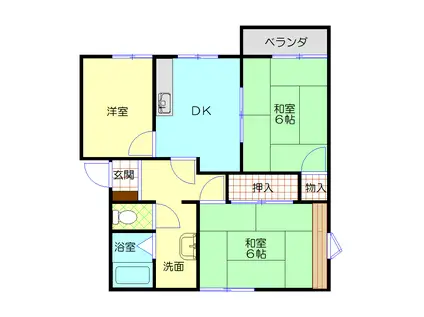 コーポ多賀(3DK/2階)の間取り写真