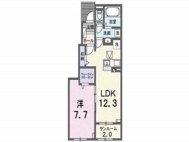 TOMY・K(1LDK/1階)の間取り写真