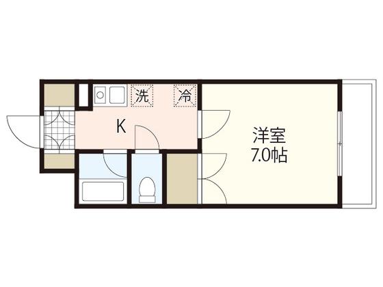 みなみまち(1K/1階)の間取り写真