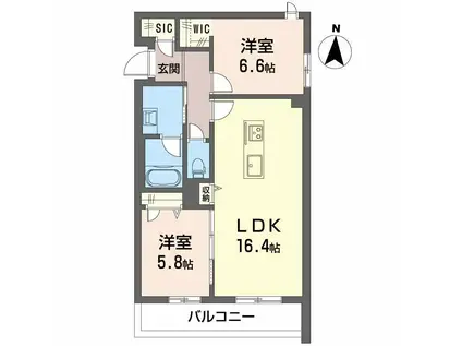 春和景明(2LDK/2階)の間取り写真