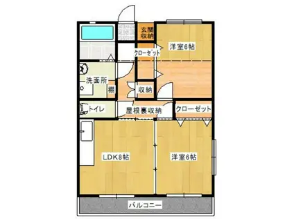 ライズリチャーズII(2LDK/3階)の間取り写真