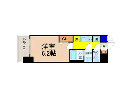 プレサンス千種駅前レイズ(1K/13階)の間取り写真