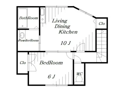 アン リュー レニティフ(1LDK/2階)の間取り写真