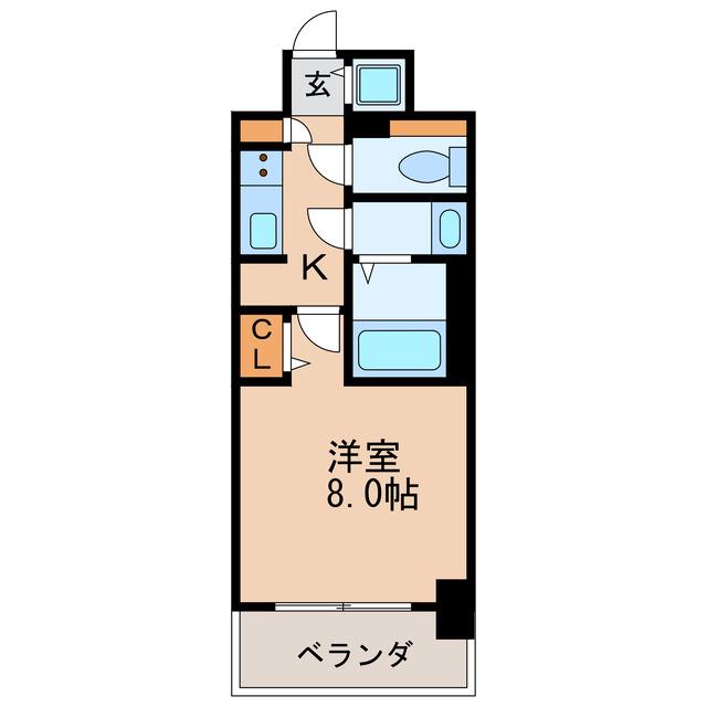 CREST TAPP新栄(1K/11階)の間取り写真