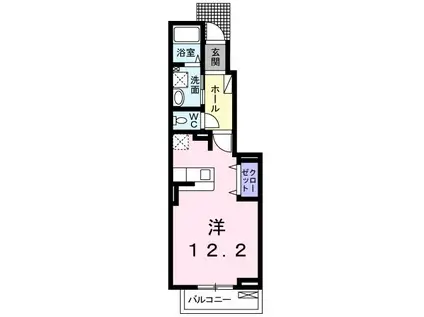 バディホーム(1K/1階)の間取り写真