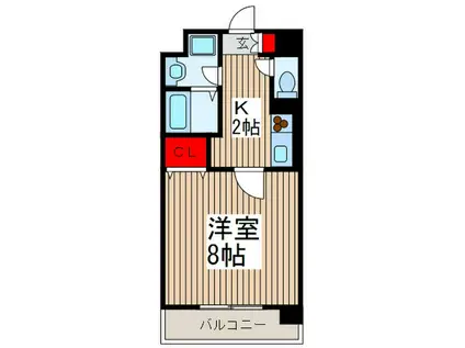 ACOマンション(1K/2階)の間取り写真