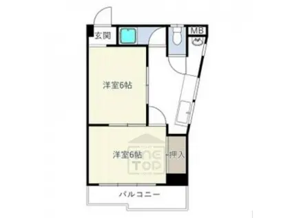 末広ビル(2DK/3階)の間取り写真