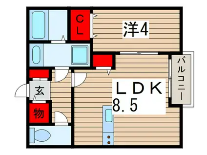 HI VILLA II(1LDK/2階)の間取り写真