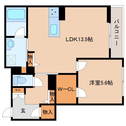 シャーメゾンフェリーチェ(1LDK/3階)の間取り写真
