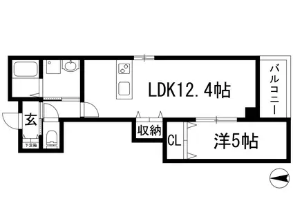 シーズンズ仁川(1LDK/2階)の間取り写真