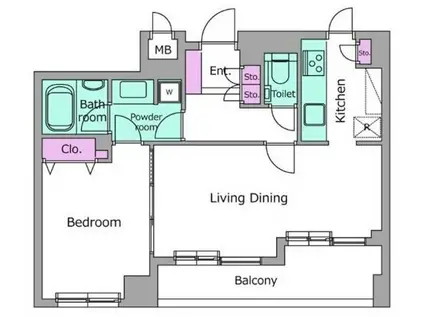 リテラス学芸大学(1LDK/3階)の間取り写真