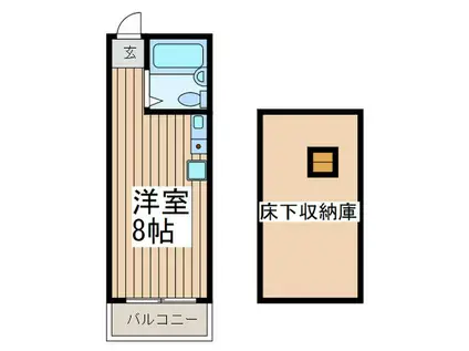 ドミトリー美重(ワンルーム/1階)の間取り写真