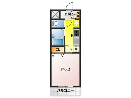 ドミール上福岡(1K/3階)の間取り写真