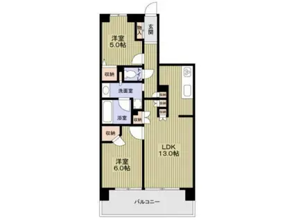 グランダジュール千葉みなと(2LDK/2階)の間取り写真