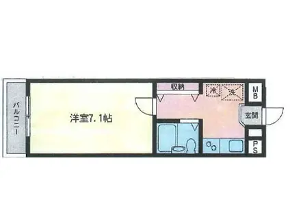ジュネス湘南(1K/3階)の間取り写真