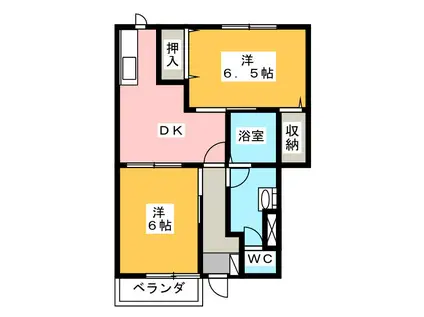 プリーマハウス(2DK/1階)の間取り写真