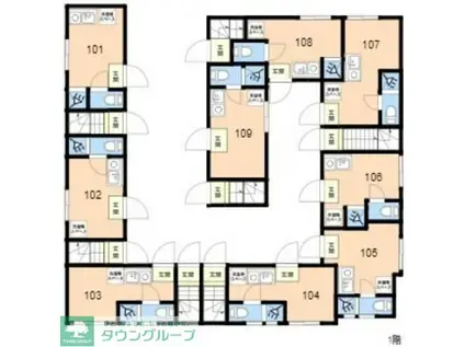 TOKYOβ平間(ワンルーム/1階)の間取り写真