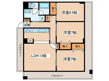 ハイツダイユー(3LDK/3階)の間取り写真
