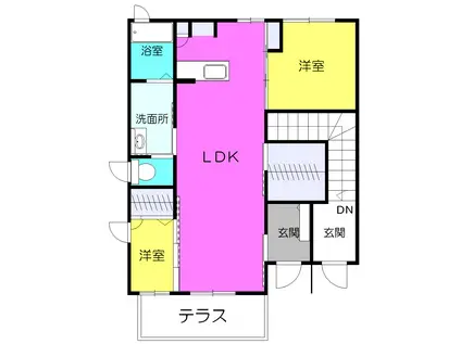 リーヴァST A(2LDK/1階)の間取り写真