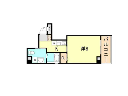 ワコーレヴィータ鷹取駅前(1K/4階)の間取り写真