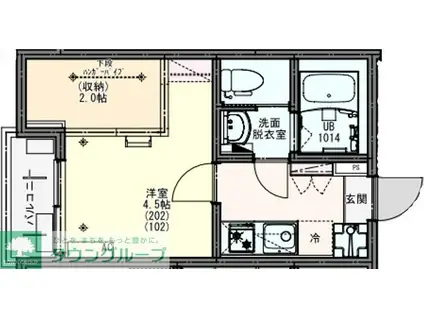 KEIAI RESIDENCE 馬橋(1K/2階)の間取り写真