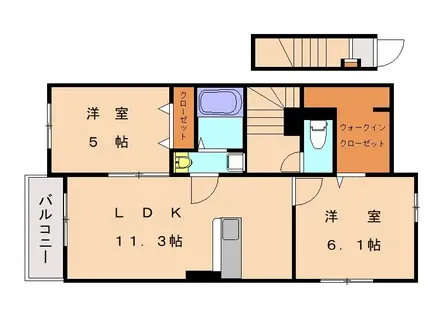 ジェネス光佑I(2LDK/2階)の間取り写真