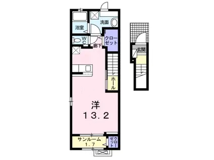 アヴェニューIV(1K/2階)の間取り写真