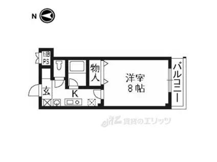 WISTARIA鞍馬口(1K/3階)の間取り写真