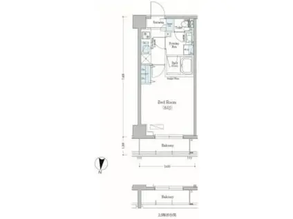 アーバネックス森下II(1K/5階)の間取り写真