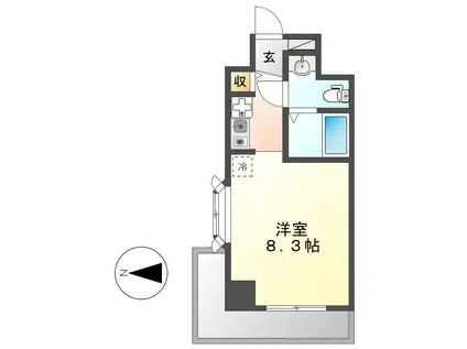 LA DOUCEUR新栄(1K/4階)の間取り写真