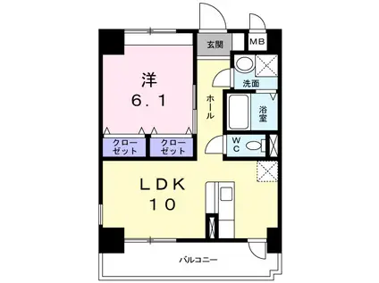 グレイスヒルズ大久保(1LDK/2階)の間取り写真