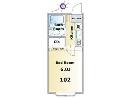 フォレスタ1番館(1K/1階)の間取り写真