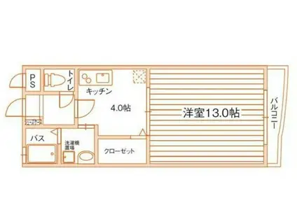 アルソ矢幅(1K/1階)の間取り写真