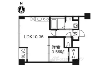プラネシア東山三条(1LDK/3階)の間取り写真