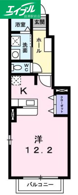 ヌーベルモリヤス(1K/1階)の間取り写真