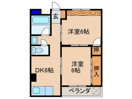 サンハイム笹野(2DK/3階)の間取り写真