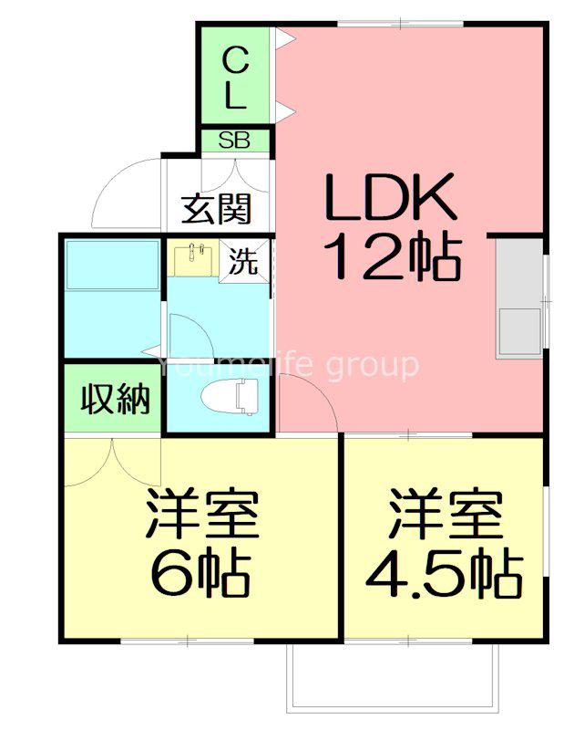 ファインハウス上矢部(3DK/2階)の間取り写真