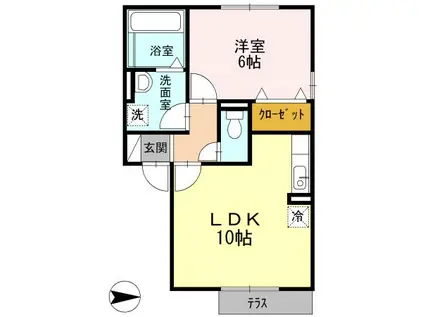 セジュール椿(1LDK/1階)の間取り写真