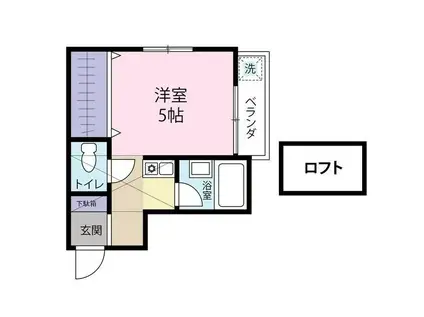 ティーエス・ハウス(ワンルーム/2階)の間取り写真