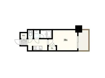 フォーリアライズ難波リアン(1K/6階)の間取り写真